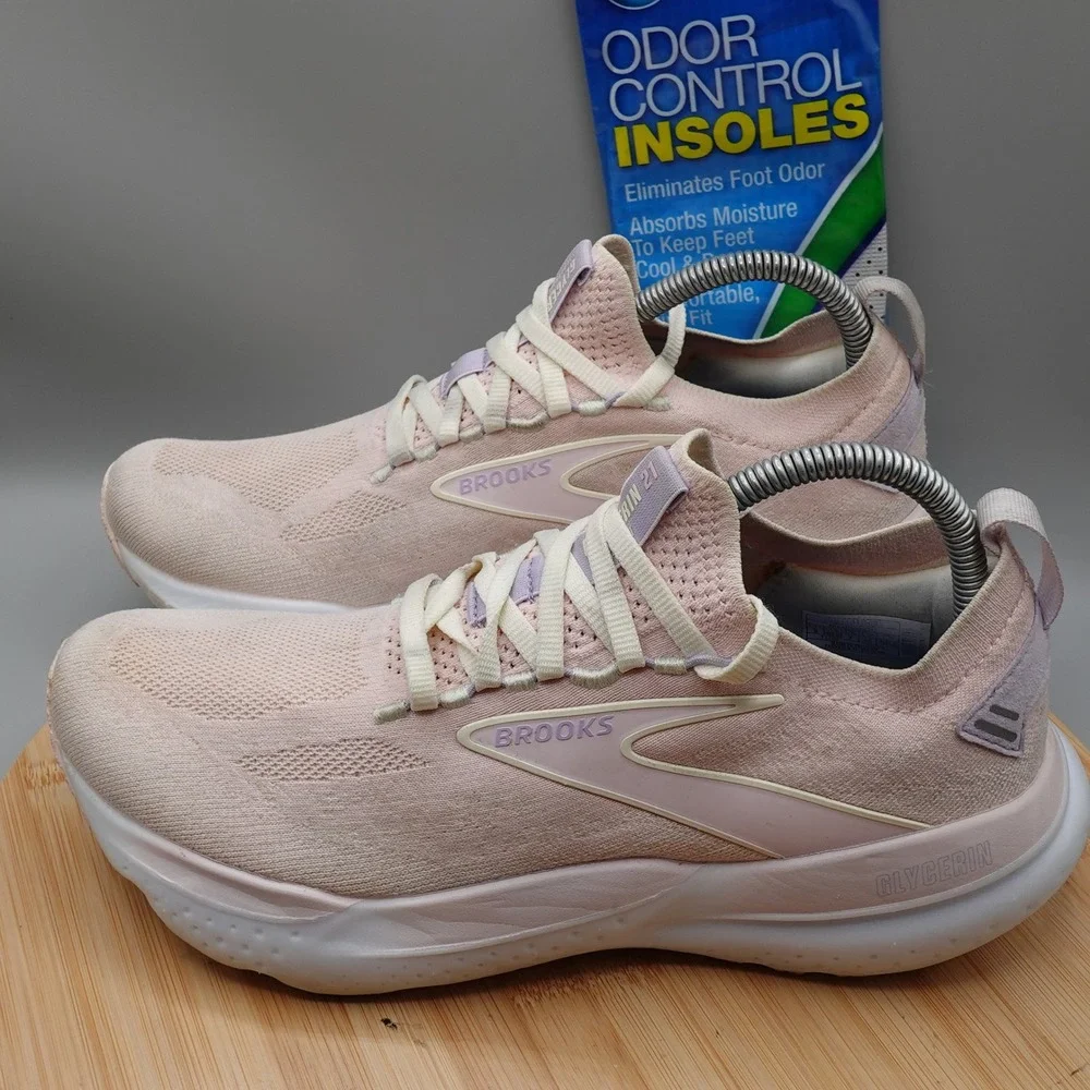 Brooks Shoes Women 9 Pink Glycerin 21 Running Sneakers Road Athletic 1204101B665